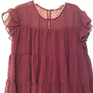 Wine/burgundy tunic blouse